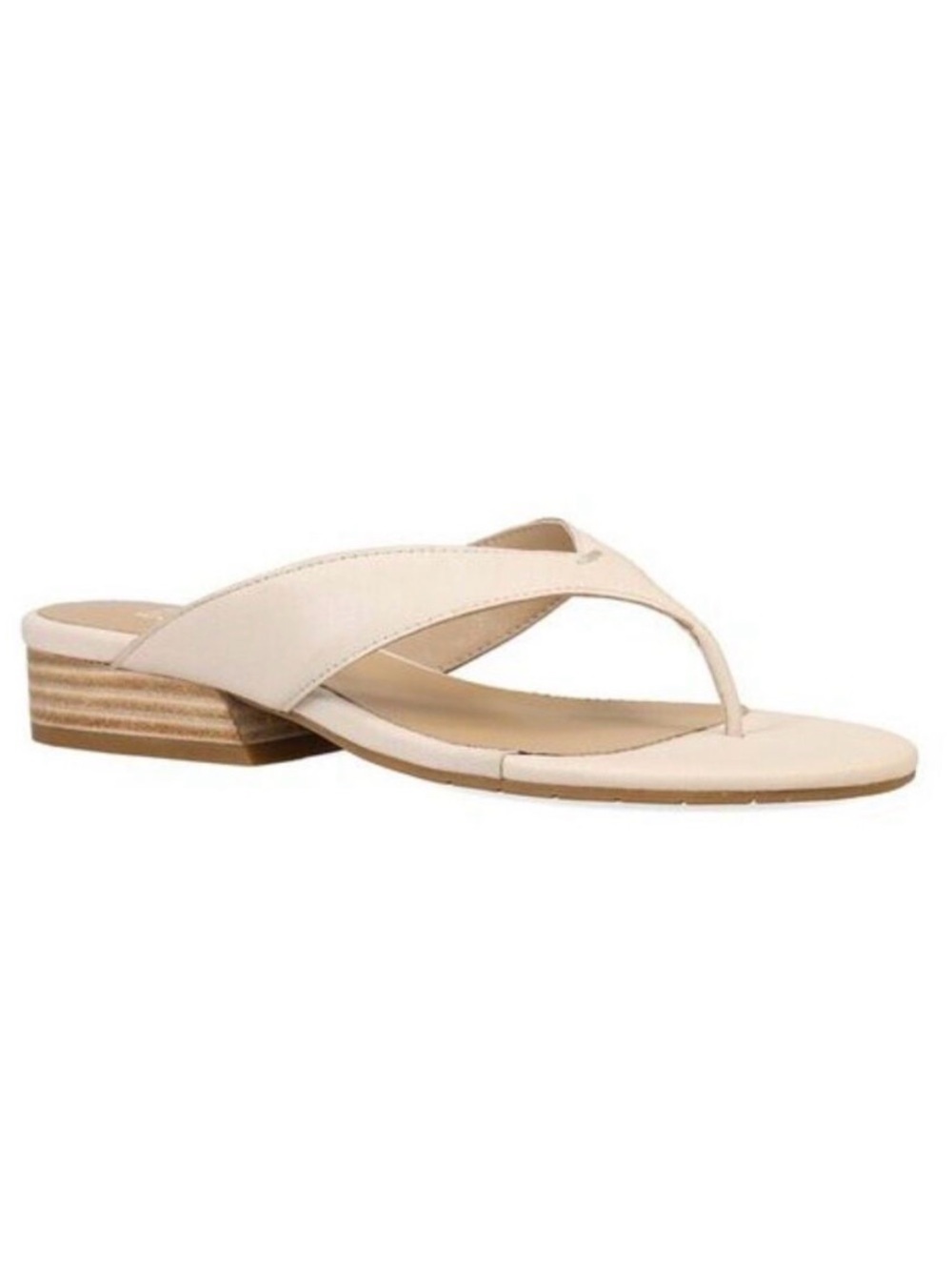 Eileen Fisher Erika Leather Sandals, Beige. Size 7
